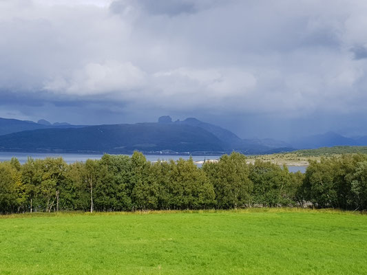 Blick über den Saltfjorden zum Stegtinden