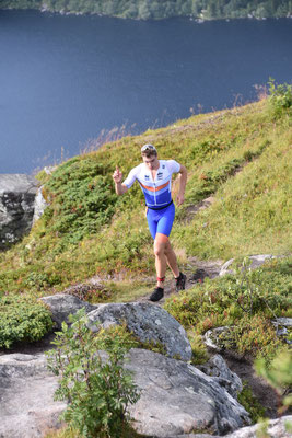 Führender des Triathlon, er hatte enormen Vorsprung