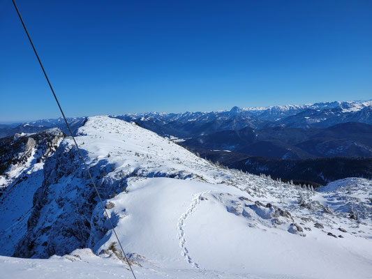 Blick nach Osten mit dem Ende unserer Aufstiegsspur