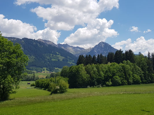 Entschenkopf und Rubihorn vom Illerradweg