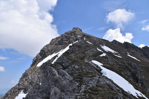und den Grat hinauf zum Gipfel