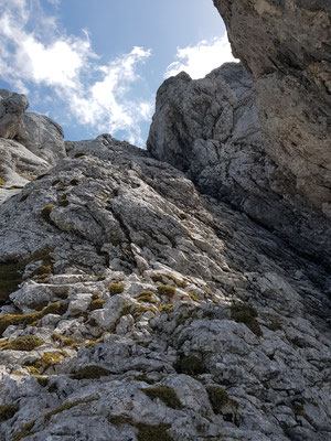 Über diese Rippe klettert man auf den Nordgrat hinauf