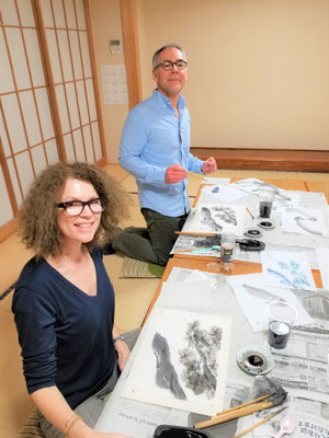 Sumie Japanese Ink Painting Class Tokyo Tamayo Samejima