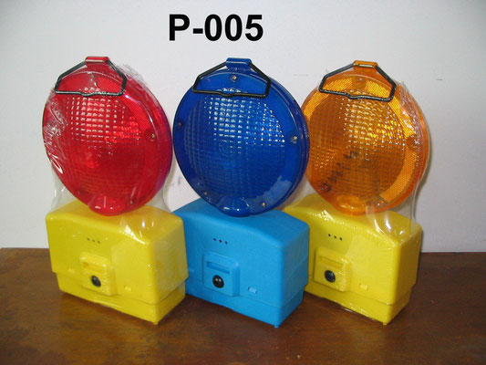Barricade Lamp No.P005, double battery type, Yellow lens Flashing, Red lens Fixing, or OEM accepted.