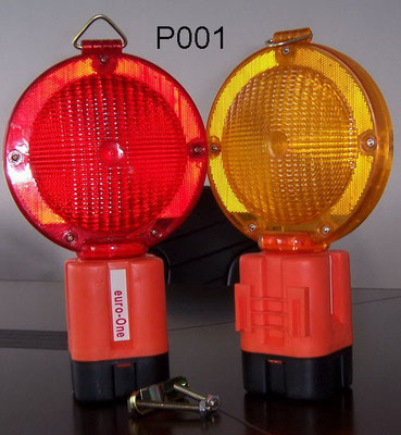 Barricade Lamp No.P001, single battery type, Yellow lens Flashing, Red lens Fixing, or OEM accepted.