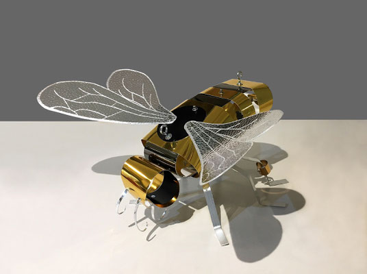 BEESCULPTURE - Little QUEEN OF THE ECOSYSTEM l 2023 l 30x53x43 cm. P. 1 kg. l Aluminio pulido, anodizado y martillado