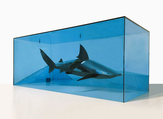 TRAPPED BEAUTY l 2024 l 125x50x50 cm, G. 25 kg. l Edelstahl und Plexiglas. Verfügbar
