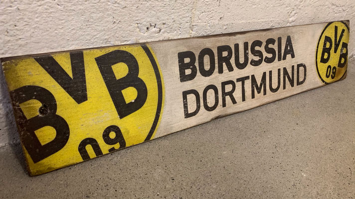 BVB Boirussia Dortmund, Holz, Vinatge Look - VERKAUFT