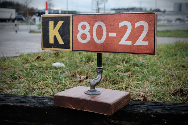 Taxiway Sign, Handcrafted