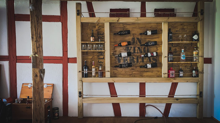 Vintage Wall - Wine & Bottle Rack, Handcrafted