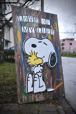 Snoopy Vintage Board - Love of my life, Handcrafted