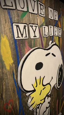 Snoopy Vintage Board - Love of my life, Handcrafted