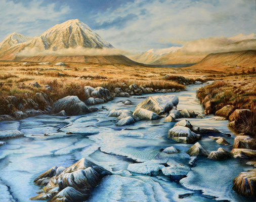 Frozen stream, Stob Dearg // 100 x 80 cm // oil on canvas