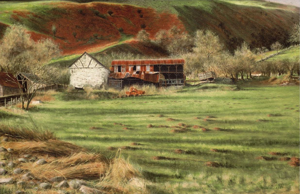 Tin Barn, Welsh Border Country // oil on canvas