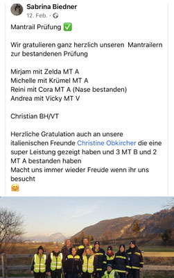 Facebook Beitrag vom ÖRD Tiroler Unterland