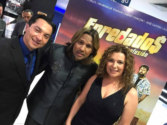 Christian Solís- Sharan -Cynthia Alvarado en estreno de Enredados la Confusión 