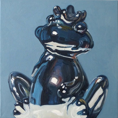 froschkönig · 40 x 40 · öl auf leinwand