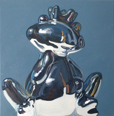 froschkönig 3 · 40 x 40 · öl auf leinwand