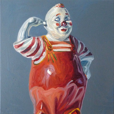 clown · 40 x 40 · öl auf leinwand