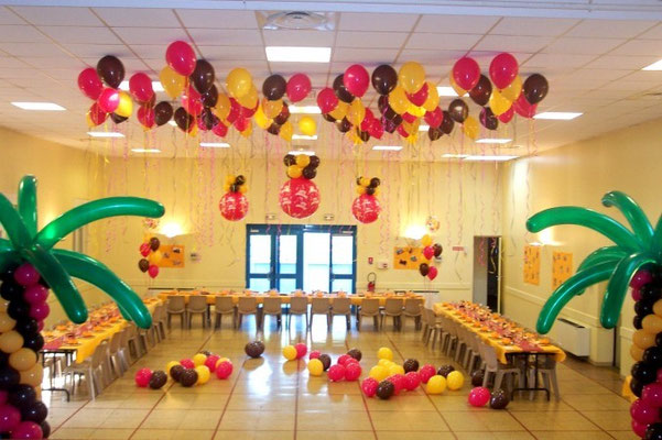 Déco ballons anniversaire tropical