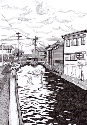 満潮時の水路