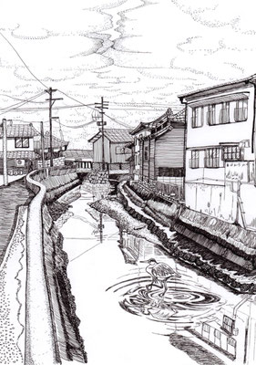 干潮時の水路