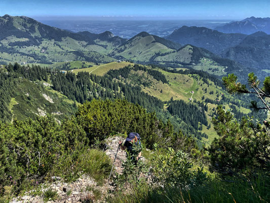 Aussicht beim Abstieg vom Kleinen Traithen