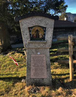 Gedenktafel an der Larcher-Alm