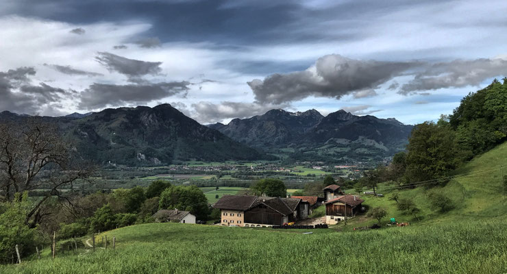 Blick von Obersulzberg zurück nach Nußdorf