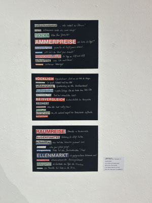 HALBE SACHEN. Fachgruppe Angewandte Kunst / Art Design, Wortsalat von Uschi Achten