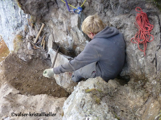 Kluft mit Rauchquarz - Lampertschalp Vals Graubünden Schweiz