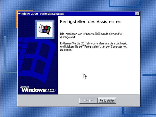 Fertig, nach einem Neustart...