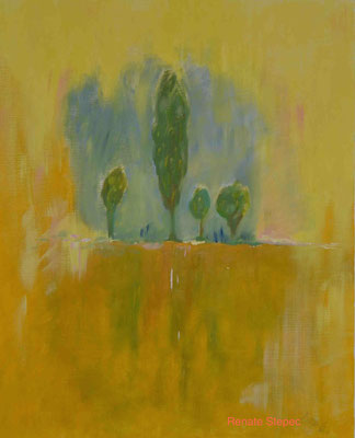 "Toskana ?",  50 x 64 cm, Ölfarbe auf Papier