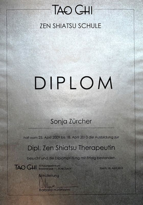 Diplom Shiatsu-Therapeutin, Sonja Zürcher, Dübendorf-Stettbach