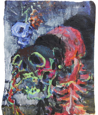 "Geisterblitz" 2025, Acryl auf Karton, 33 x 24 cm