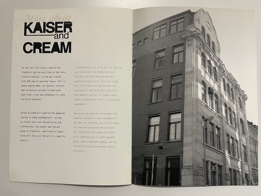 Image-Broschüre aus 2007, KAISERandCREAM Frankfurt am Main. Kurator: Leander Rubrecht