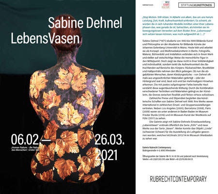 Fahne zur Ausstellung:  Sabine Dehnel – LebensVasen