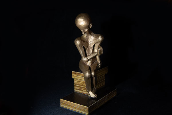 Grübler, 2019, Bronze, 24 x 11 x 8 cm, Auflage 5 + 1, Ansicht 2