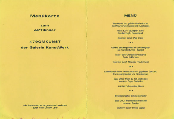 2002, ART DINNER zur Ausstellung 479QMKUNST mit Johann Lafer, Kurator: von Leander Rubrecht, IVG Immobilien