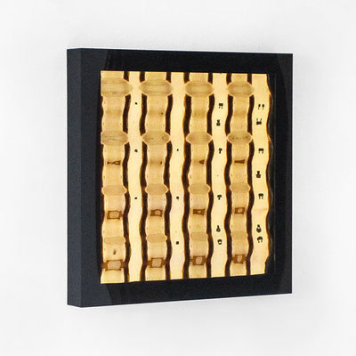 Otto_Scherer_Goldwellenbild_Keramik_vergoldet_Acrylglas_51,5x51,5x5cm_2023, Auflage 9