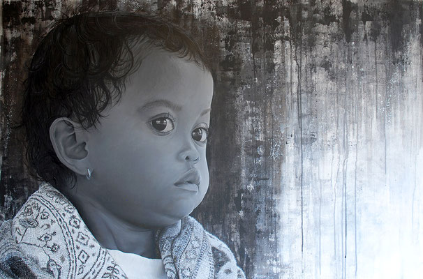 KINDERPORTRAIT, Acryl und Oil auf Leinwand, acrylic and oil on canvas, 120/80/cm, CHF 2'900.--,Original erhältlich/available, Prints erhältlich/available