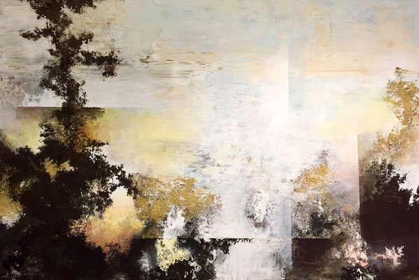 INTO THE WOOD, Mischtechnik auf Leinwand, mixed media on canvas, CHF 95/75cm, CHF 1'400.--, Original erhältlich/available, Prints erhältlich,available