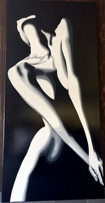 FRAU ABSTRAKT, Acryl auf Leinwand, acrylic on canvas, 95/200cm, CHF 1'800.--