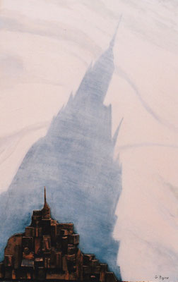 Le Mont-Saint-Michel, 2011 - huile et assemblage sur bois