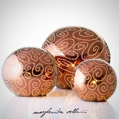 Sfere SPIRALI metallo prezioso Bronzo (oro rosso) 15%  Margherita Vellini  - Lampade in ceramica  - Home Lighting Design