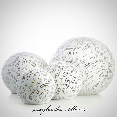 Sphere table/floor lamps GINGER matte white glaze. Margherita Vellini - Ceramic Lamps -  Home Lighting Design - Made in Italy