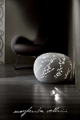 Floor lamp RAMAGE shiny white  glaze. Margherita Vellini - Ceramic Lamps -  Home Lighting Design - Made in Italy
