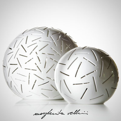 Sphere table lamps FITTI shiny white glaze. Margherita Vellini - Ceramic Lamps -  Home Lighting Design - Made in Italy
