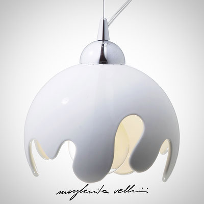 Pendant lamps ONDA shiny white glaze. Margherita Vellini - Ceramic Lamps -  Home Lighting Design - Made in Italy