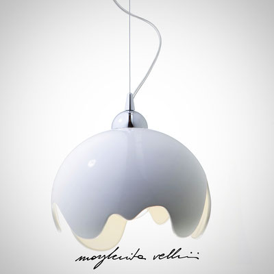 Sospensione ONDA Maiolica bianco lucido - Margherita Vellini - Lampade in ceramica - Home Lighting Design